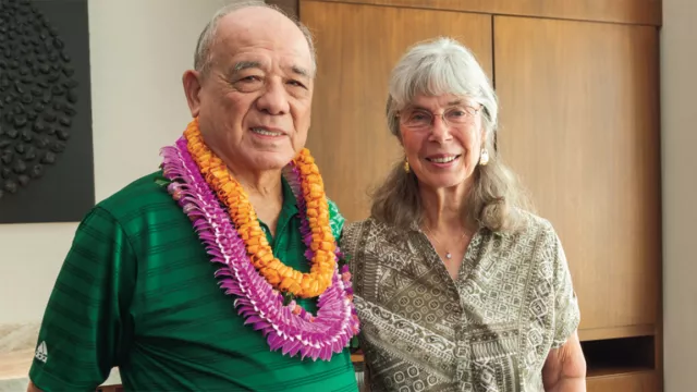 NEA-Retired members Justin Wong and Joan Bass