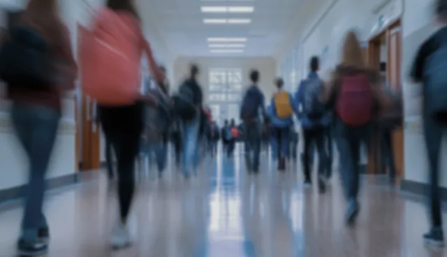 students in hallway