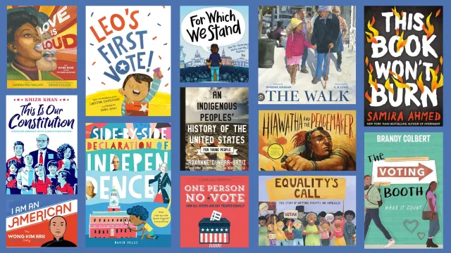 Collage of 12 book covers from the recommended booklist in the story