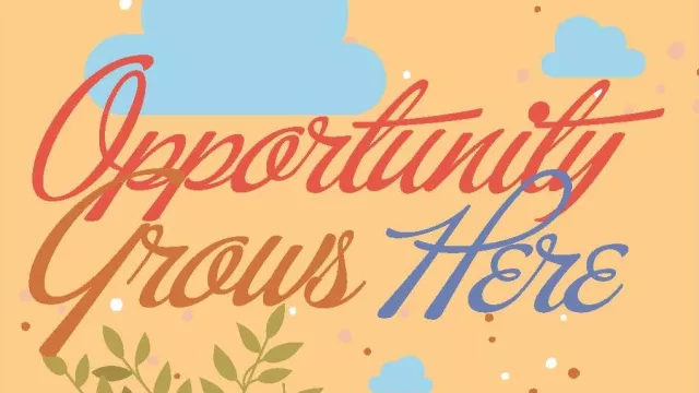 Opportunity Grows Here postcard