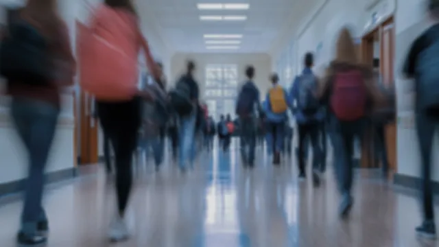 students in hallway