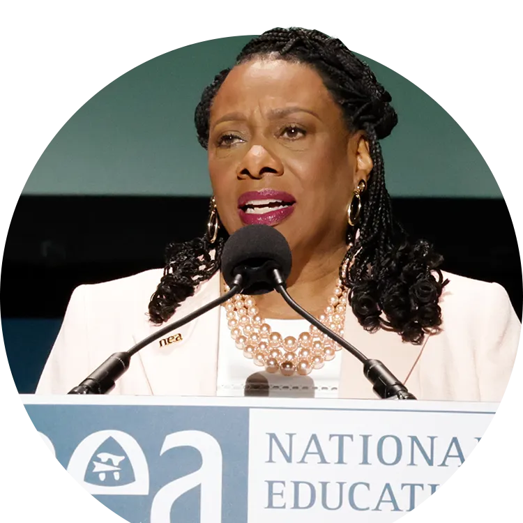 NEA President Pringle addresses delegates to the 2025 Representative Assembly