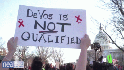 Protesting Betsy DeVos