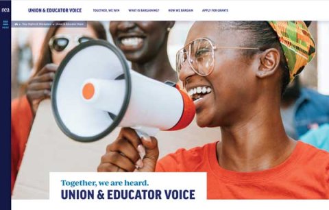 NEA.org webpage - Union & Educator Voice
