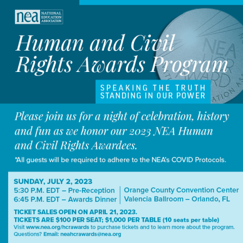 2023 NEA Human and Civil Rights Awards flyer