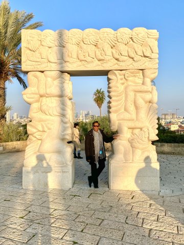Becky at the Gate of Faith in Jaffa