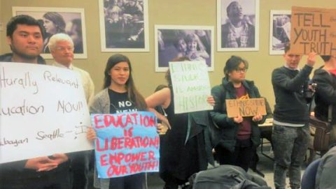 Students at Seattle school board meeting call for mandatory ethnic studies curriculum.