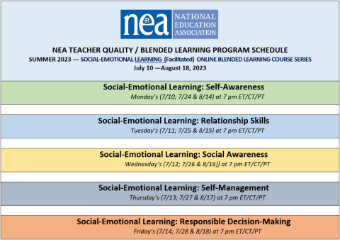 SEL Blended Learning Courses Schedule