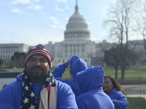 Florida teacher Jorje Botello posed in front of U.S. Capitol Building