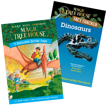 Two Magic Treehouse Book Covers overlapping each other