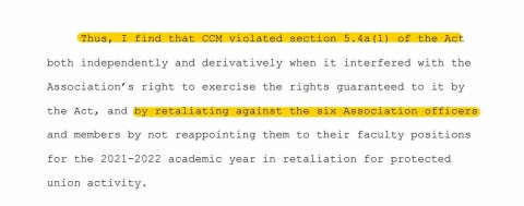 Highlighted excerpt of hearing examiner's ruling