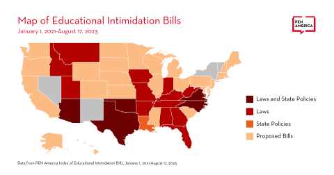 Map of Educational Intimidation bills