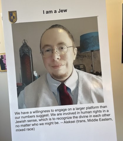 Photo of "I am a Jew" poster