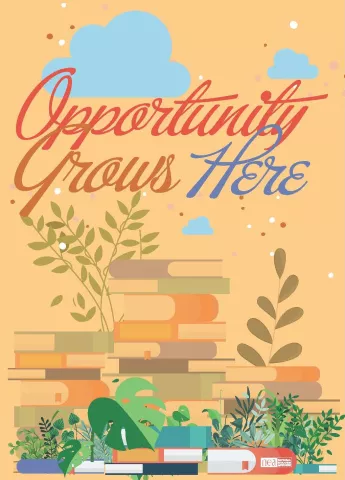 Opportunity Grows Here postcard