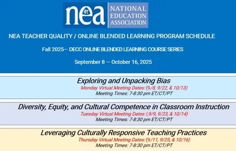 DECC Blended Learning schedule 2025