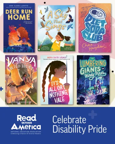 A collage of book covers for Disability Pride Month