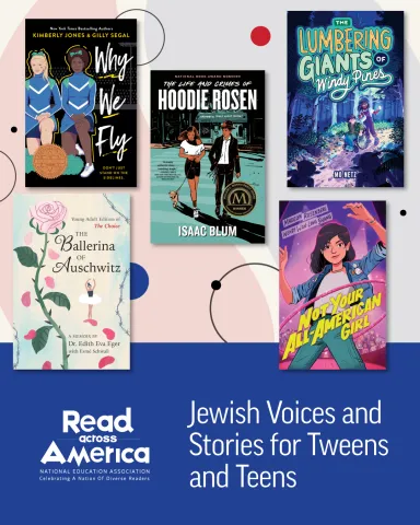 A collage of book covers for Jewish American Heritage Month