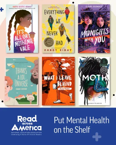 A collage of picture book covers for Mental Health Month