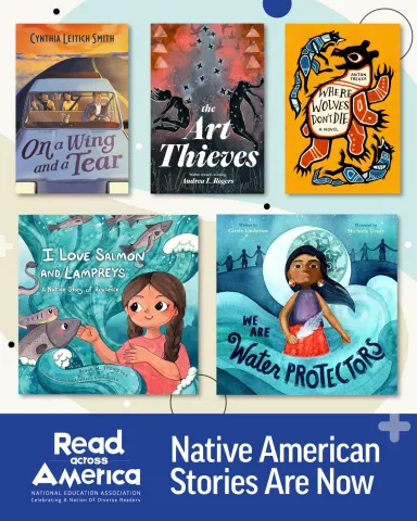A collage of picture book covers for Native American Heritage Month