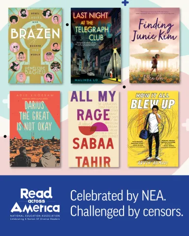 A collage of book covers for Banned Books Week